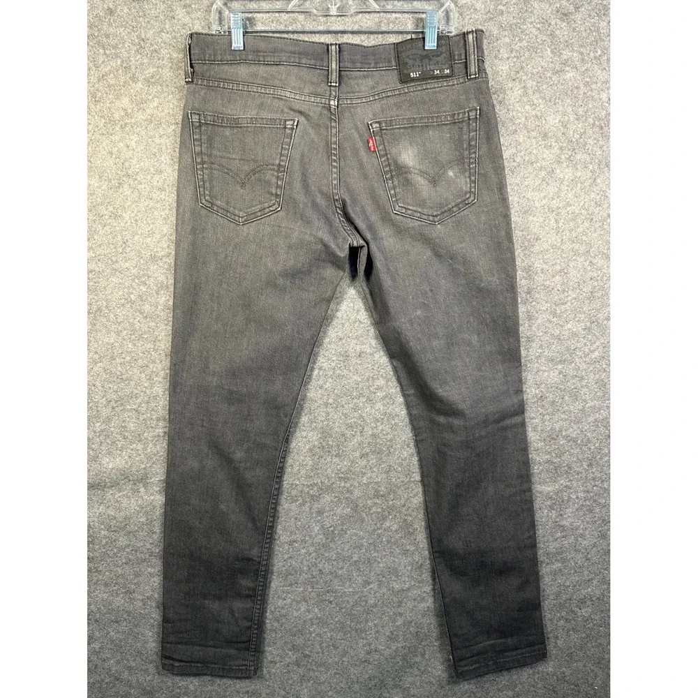 Levis 511 Slim Fit Grey‎ Denim Jeans Mens W34 L34 S40196